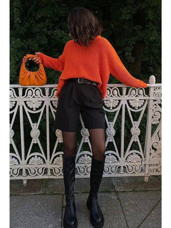 Orange Bicycle Neck Basic Sweater MG1264 - 5