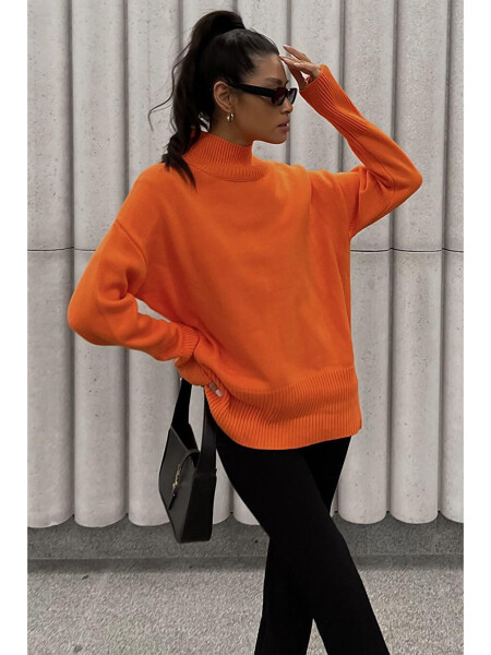 Orange Fisherman Neck Sweater MG1252 - 2