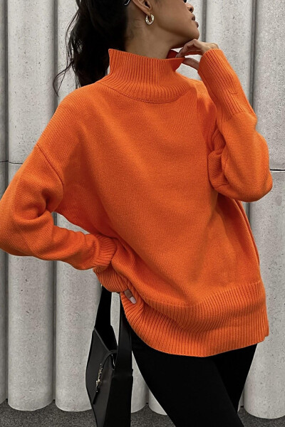 Orange Fisherman Neck Sweater MG1252 - 9