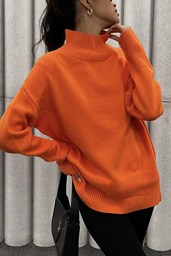 Orange Fisherman Neck Sweater MG1252 - 9
