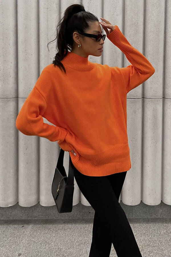 Orange Fisherman Neck Sweater MG1252 - 10