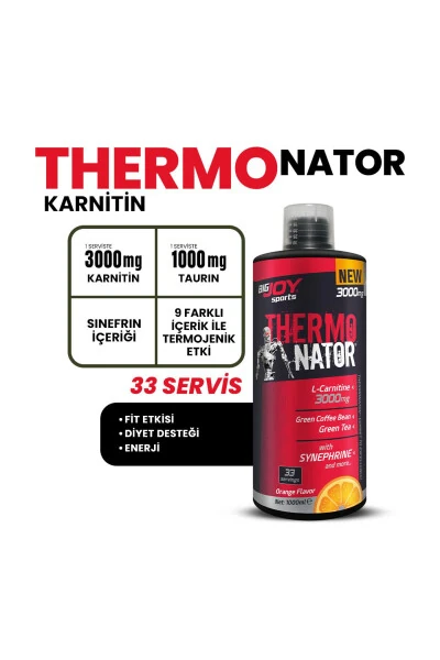 Orange Flavored Thermo Nator L Carnitine 1000 ml 3000mg L Carnitine - BIGJOY SPORTS (1)