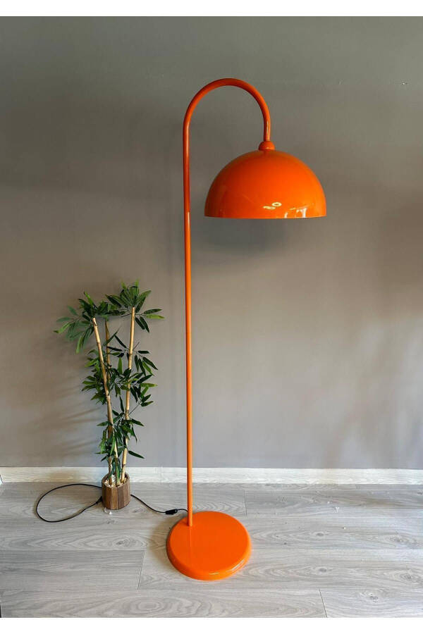 Orange Floor Lamp Modern Decorative Metal Living Room Study Room - 7