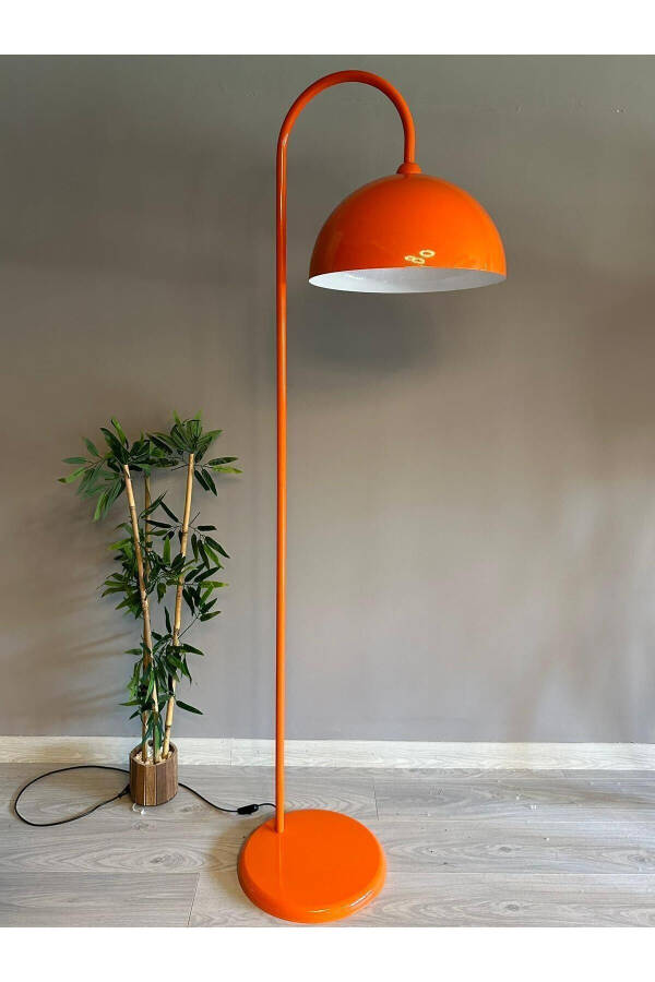 Orange Floor Lamp Modern Decorative Metal Living Room Study Room - 9