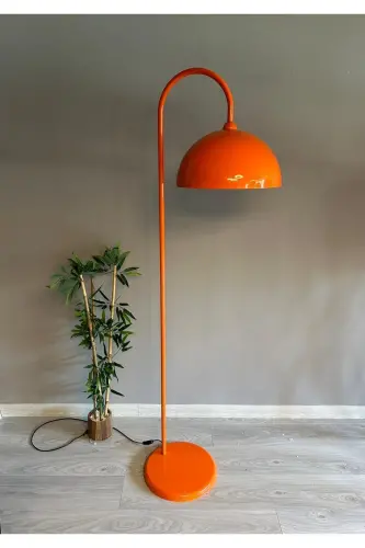 Orange Floor Lamp Modern Decorative Metal Living Room Study Room - BAMYUM (1)