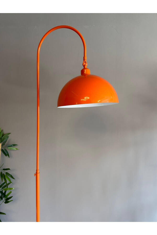 Orange Floor Lamp with Adjustable Head Modern Decorative Metal Living Room Study Room - 25