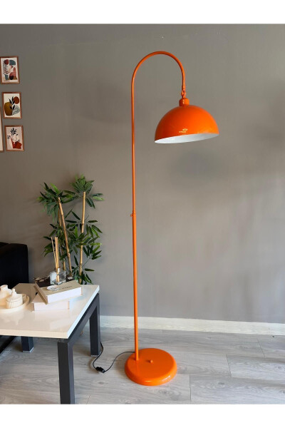 Orange Floor Lamp with Adjustable Head Modern Decorative Metal Living Room Study Room - 29