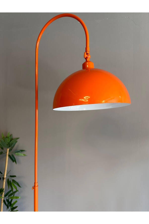 Orange Floor Lamp with Adjustable Head Modern Decorative Metal Living Room Study Room - 30