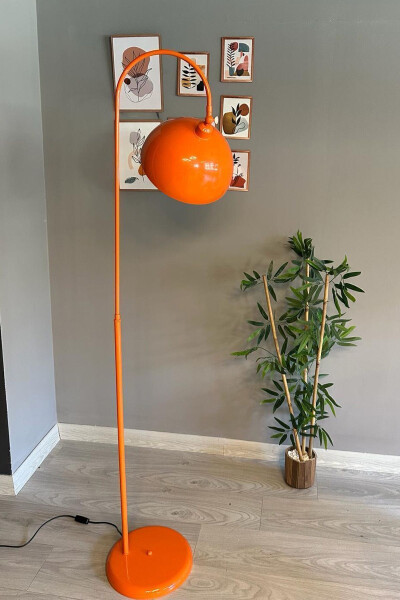 Orange Floor Lamp with Adjustable Head Modern Decorative Metal Living Room Study Room - 32