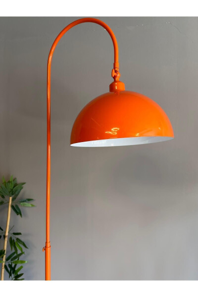 Orange Floor Lamp with Adjustable Head Modern Decorative Metal Living Room Study Room - 14