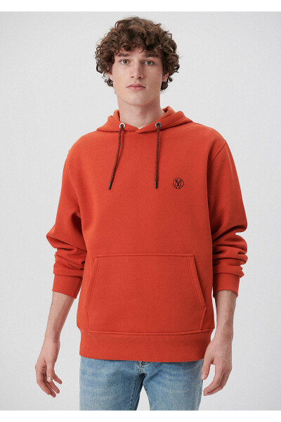 Orange Hoodie with Logo Embroidery 065809-70481 - 8