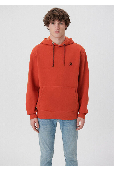 Orange Hoodie with Logo Embroidery 065809-70481 - 9