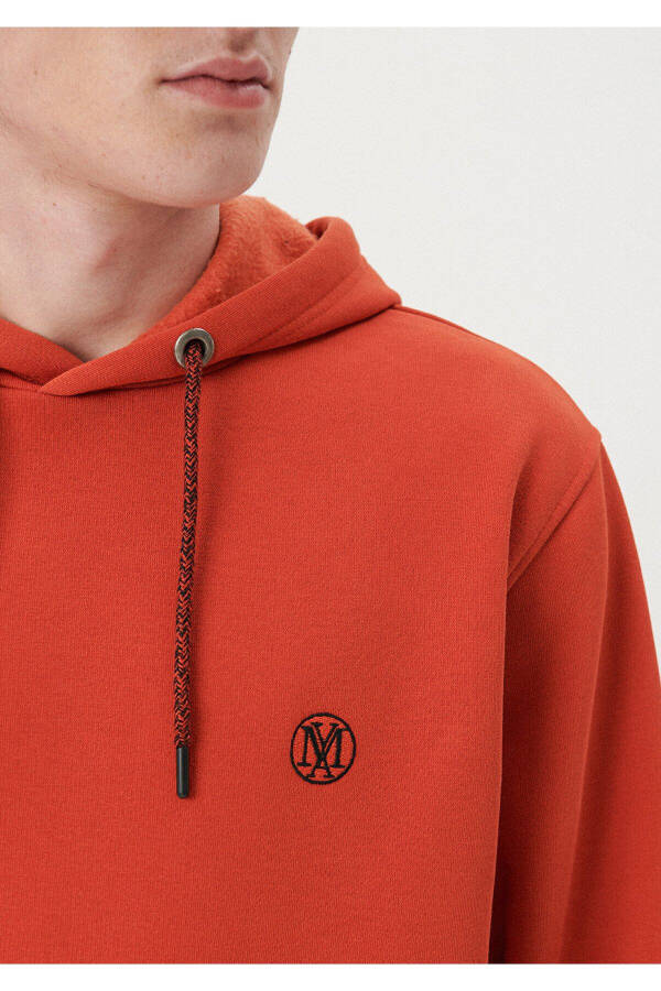 Orange Hoodie with Logo Embroidery 065809-70481 - 11