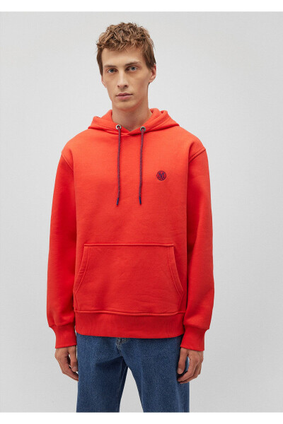 Orange Hoodie with Logo Embroidery 065809-70481 - 3