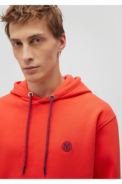 Orange Hoodie with Logo Embroidery 065809-70481 - 5