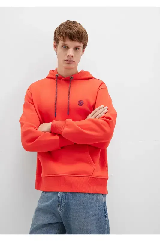 Orange Hoodie with Logo Embroidery 065809-70481 - 1