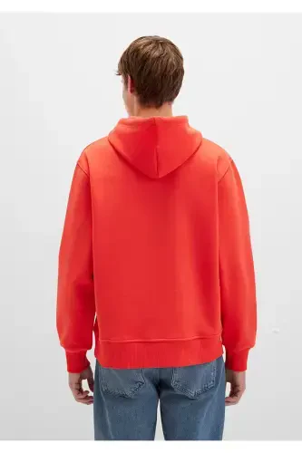 Orange Hoodie with Logo Embroidery 065809-70481 - 5