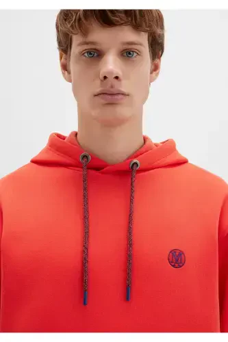 Orange Hoodie with Logo Embroidery 065809-70481 - 6