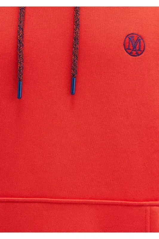 Orange Hoodie with Logo Embroidery 065809-70481 - 8