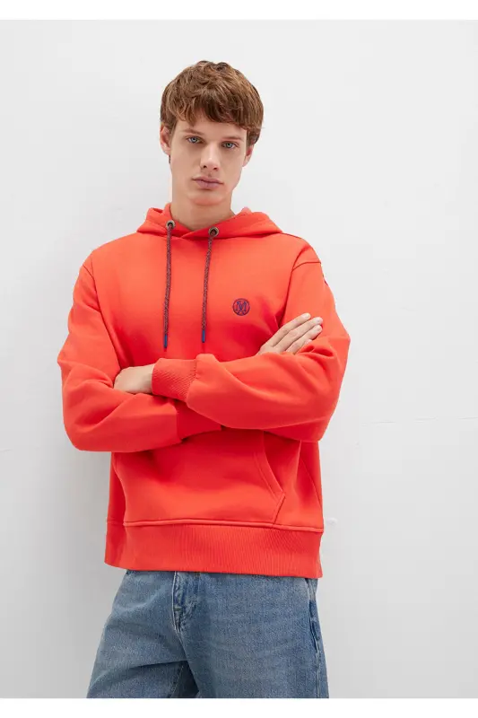 Orange Hoodie with Logo Embroidery 065809-70481 - 1