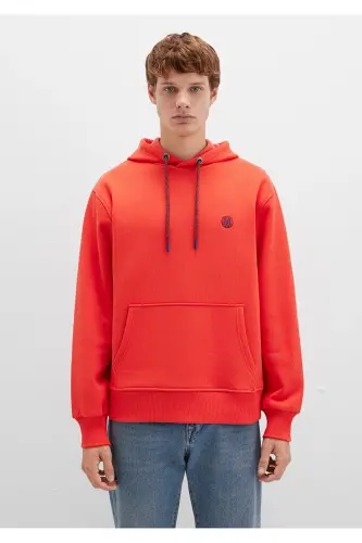 Orange Hoodie with Logo Embroidery 065809-70481 - 4