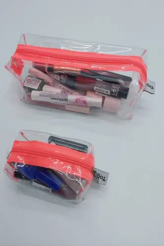 Orange Matryoshka Makeup Bag 2 Pieces-Orange_Transparent - TOGIN (1)