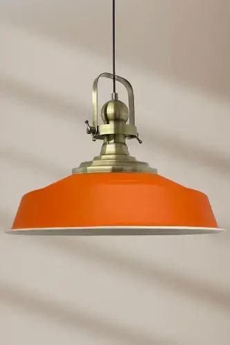 Orange Noble Single Chandelier Antique Head Retro Pendant Lamp Restaurant Cafe Hall Chandeliers-Orange - 1