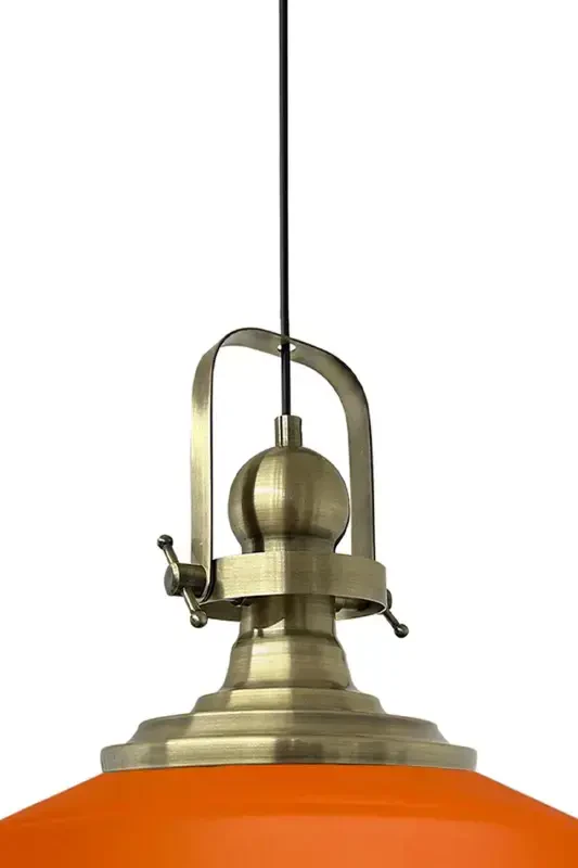 Orange Noble Single Chandelier Antique Head Retro Pendant Lamp Restaurant Cafe Hall Chandeliers-Orange - 2