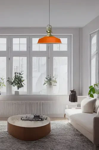 Orange Noble Single Chandelier Antique Head Retro Pendant Lamp Restaurant Cafe Hall Chandeliers-Orange - 4