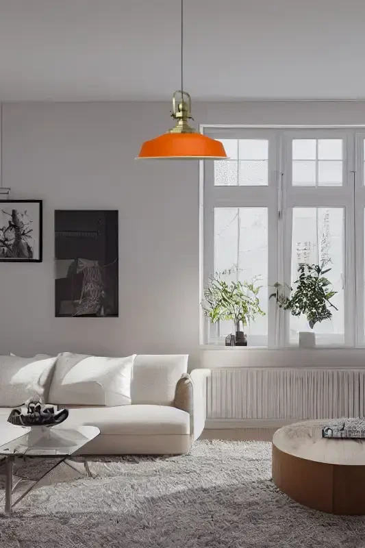 Orange Noble Single Chandelier Antique Head Retro Pendant Lamp Restaurant Cafe Hall Chandeliers-Orange - 5