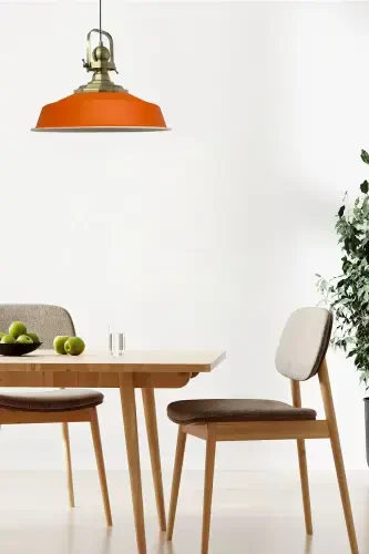 Orange Noble Single Chandelier Antique Head Retro Pendant Lamp Restaurant Cafe Hall Chandeliers-Orange - 6