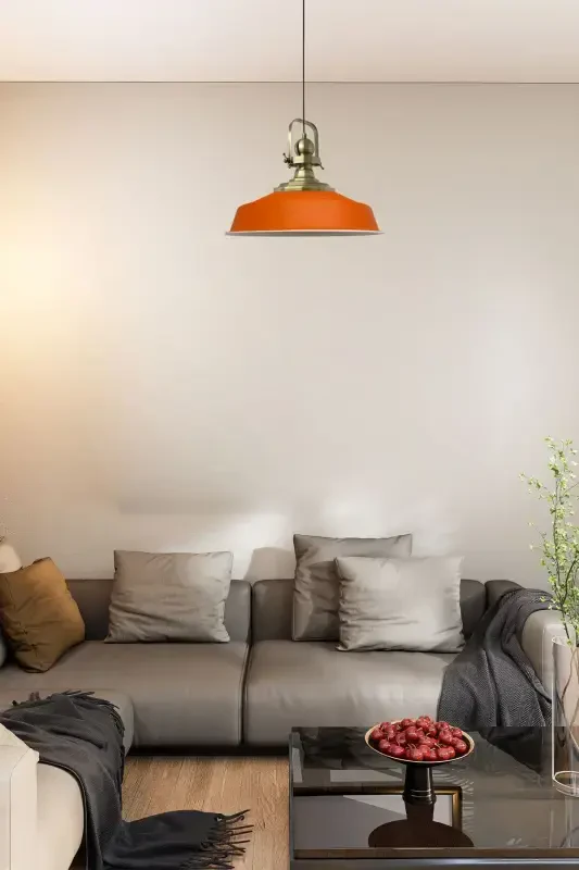 Orange Noble Single Chandelier Antique Head Retro Pendant Lamp Restaurant Cafe Hall Chandeliers-Orange - 7