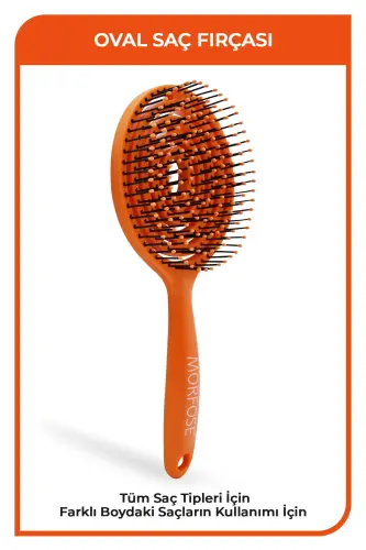 Orange Pro 3D Oval Hair Brush - Comb 