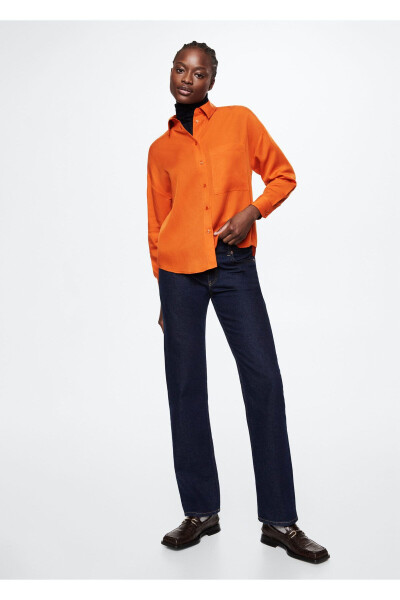 Orange Women Shirt - MANGO