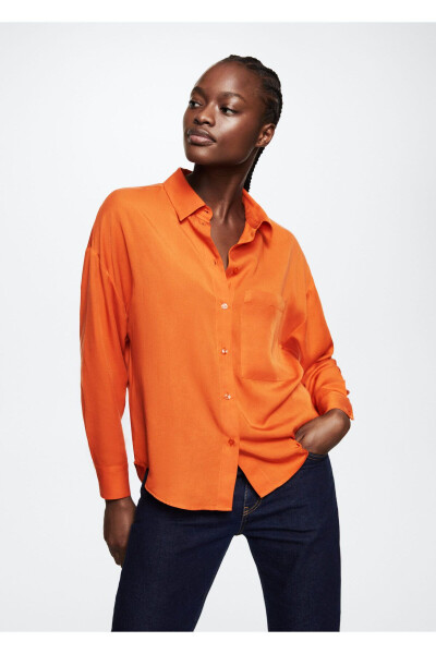Orange Women Shirt - MANGO (1)