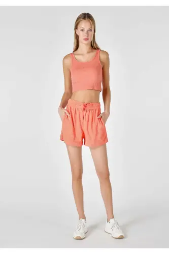 Orange women's shorts - 1