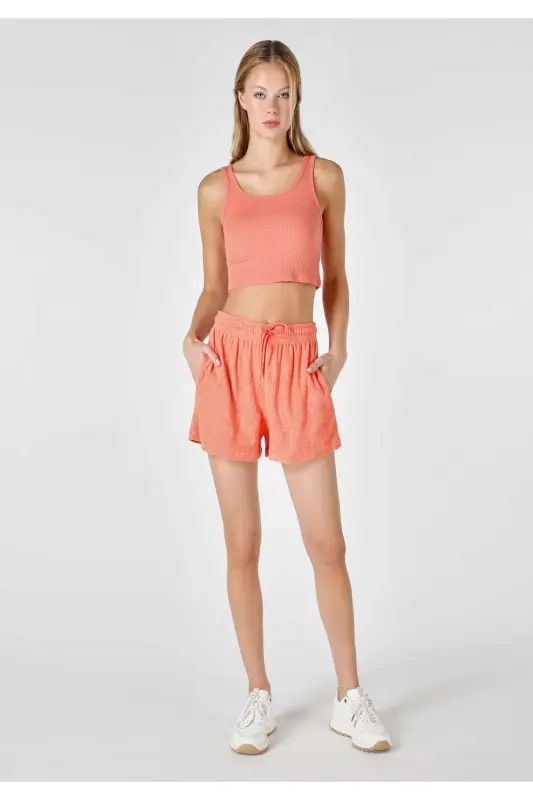 Orange women's shorts - 1