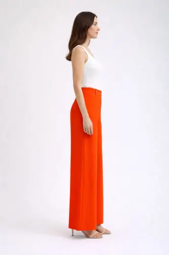 Oranj Bol Paça Krep Pantolon-Oranj - AYHAN (1)