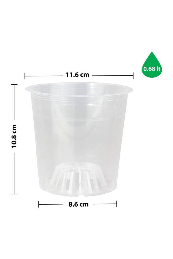 Orchid Growing Pot 12 Pack 0.75lt Clear Plastic Pot - 2