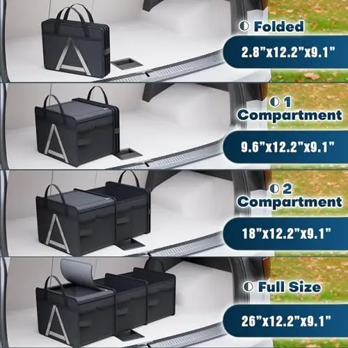 Органайзер для багажника K KNODEL с охлаждением для авто и внедорожника, средний, черный | Складной органайзер для багажа и продуктов с термоизоляцией, сумка, корзина - 3