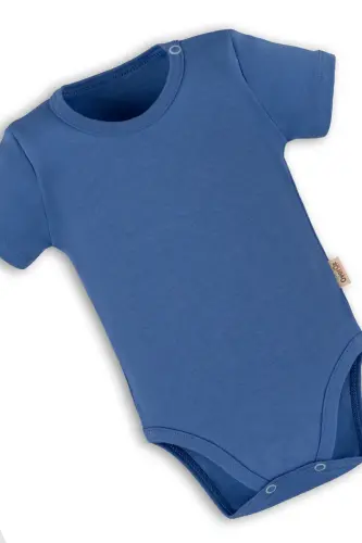 Organic 100% Cotton Boss Baby I May Be Small But I'm The Boss Baby Bodysuit Short Sleeve Bodysuit 5206-M-Blue - 6