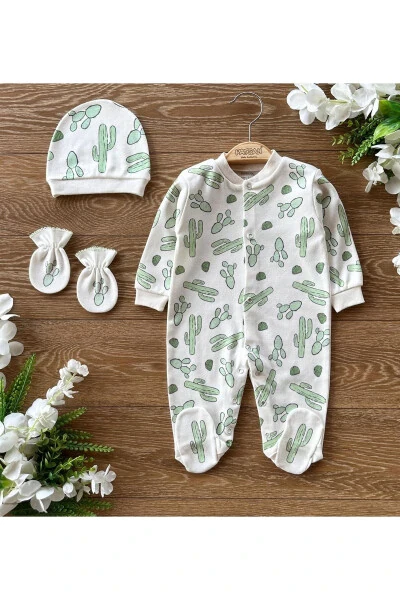 Organic 3-Piece Newborn Hospital Outing Set Gloves - 1