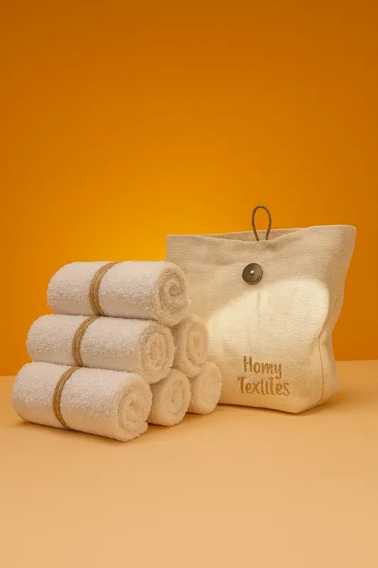 Organic Bamboo 6 Pcs Washable Makeup Remover Towel Baby Mouth Cloth with Gift Bag - HOMY TEXTILES