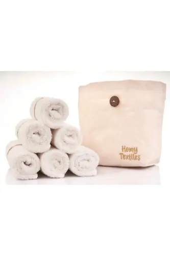 Organic Bamboo 6 Pcs Washable Makeup Remover Towel Baby Mouth Cloth with Gift Bag - 5