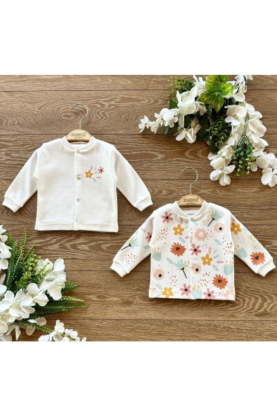 Organic Cotton 2-Piece Baby Top Set Flower - 1