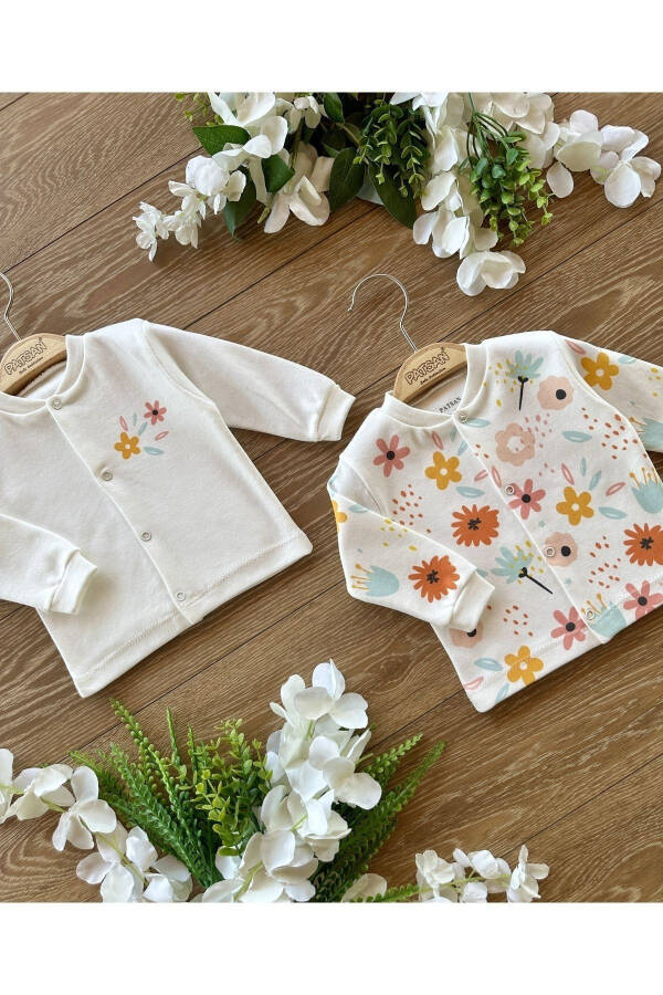 Organic Cotton 2-Piece Baby Top Set Flower - 3