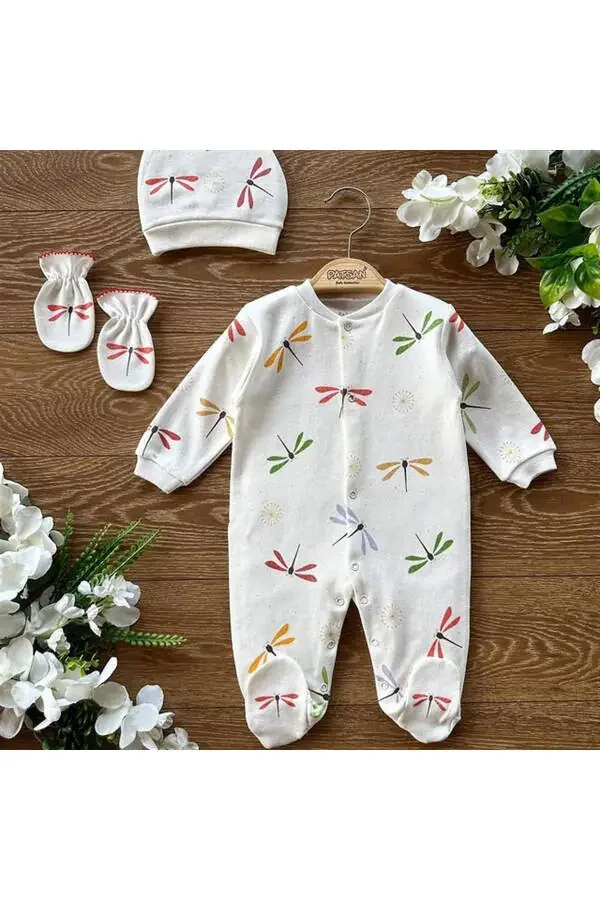 Organic Cotton 3-Piece Baby Footed Jumpsuit Set Yusuf - 1