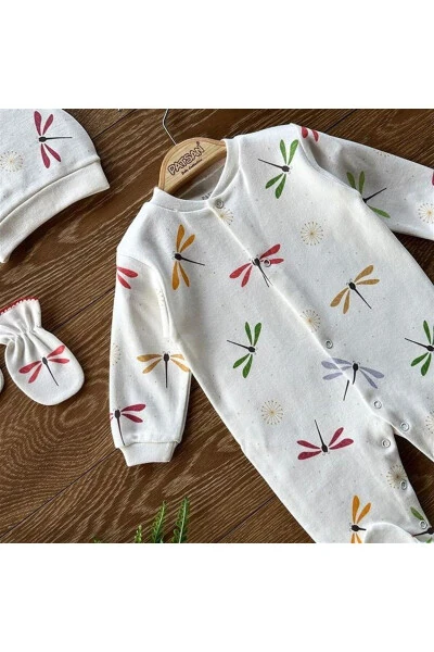 Organic Cotton 3-Piece Baby Footed Jumpsuit Set Yusuf - PATSAN (1)