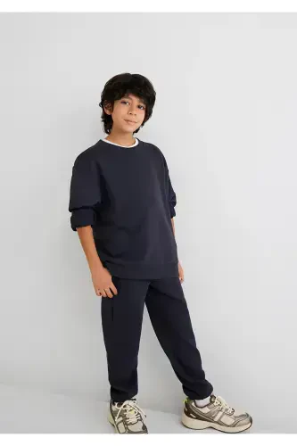 Organic Cotton Anthracite Basic Sweatshirt - MAVI (1)