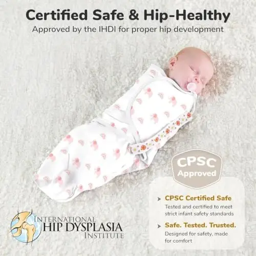 Organic Cotton Baby Swaddle Blanket Wrap, Easy Swaddle Sack Large 14-18 lb | Infant Swaddle Sleep Sack, GOTS Certified Swaddling Wrap 3-6 Month, Boy Girl Baby Essential, 4-Pack, Mama Cheetah - 3
